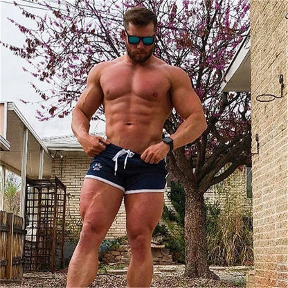 Training Exercise Shorts Solid Fitness Territory Sports Swimming Shorts Men Running Gym Quick-Drying Tie Plus Size Sportwear