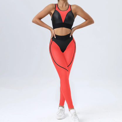 Bright Solid Colour Options Gym Set Women Mesh Suit for Fitness Sportswear 2024 Tracksuit Yoga Clothes Transparent 2 Piece Sets Women Outfit Black Pink