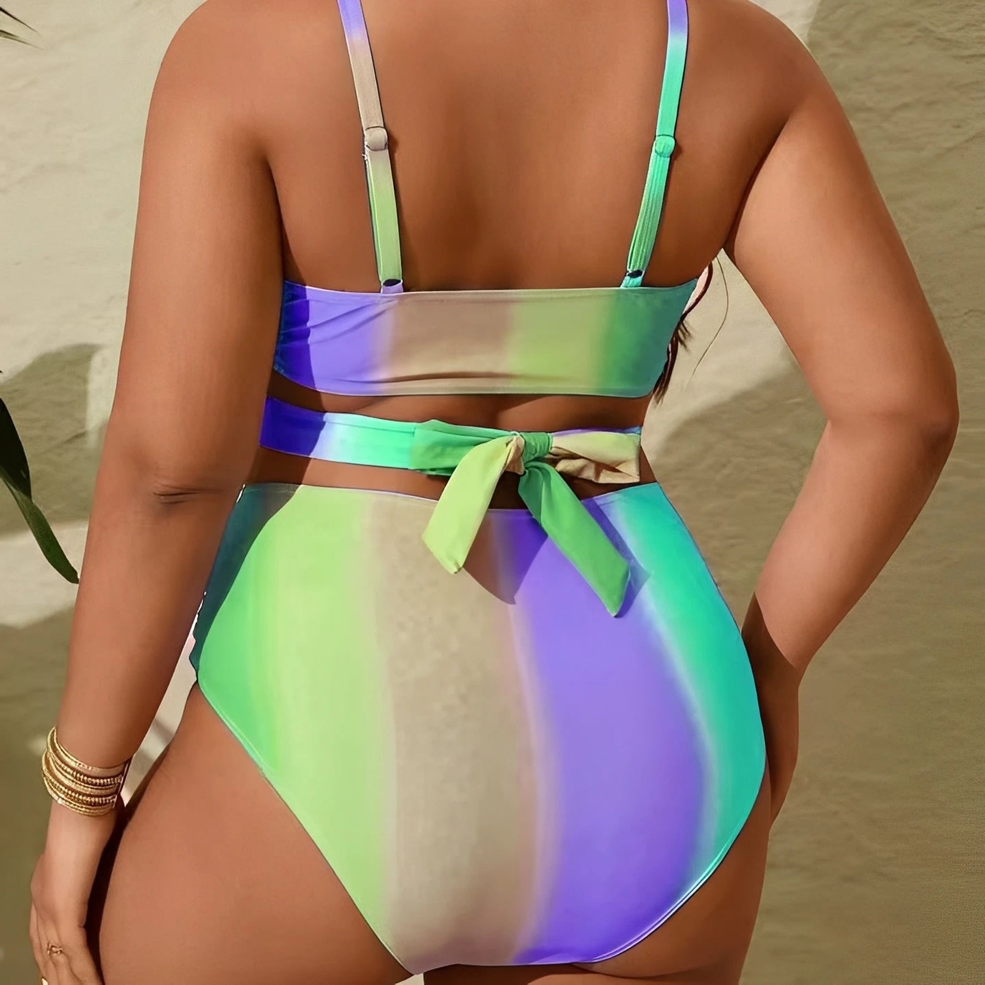 Large Plus Size Bikinis High Waist Swimsuit Women 2 Pieces Strappy Swimwear Female Bathers Bathing Swimming Swim Suit  4XL