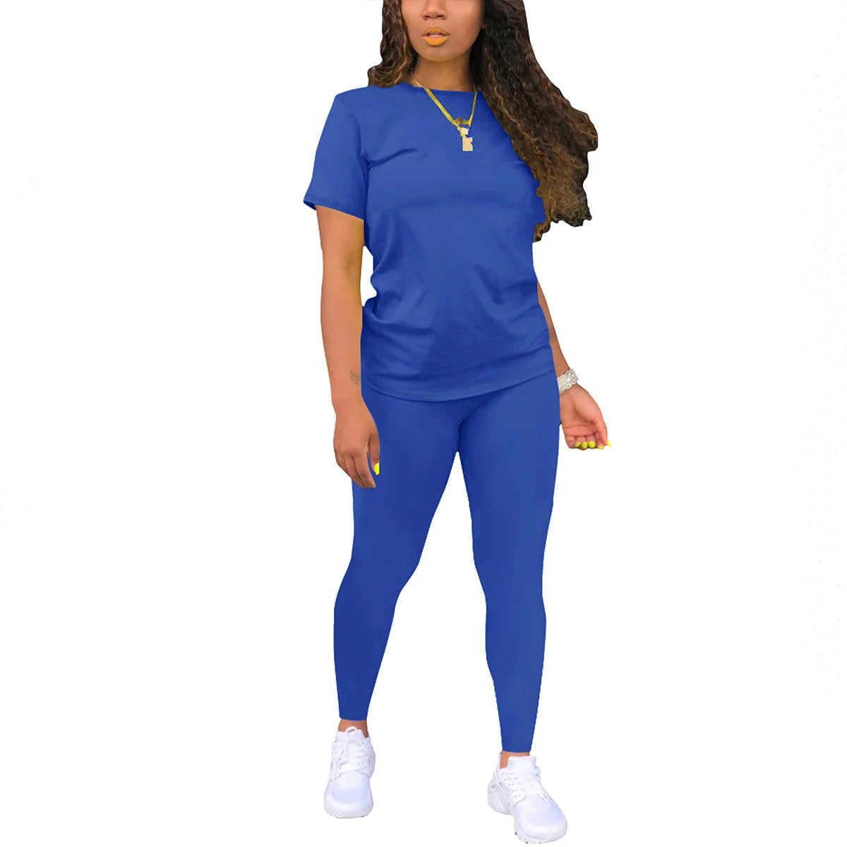 Summer Women's Short Sleeve Long Pants Set Multi-Functional Comfortable Fashionable Versatile Two-Piece Suit for Home And Travel