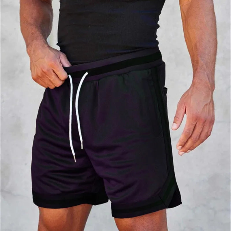Men's double-decker Sports Shorts Mesh Quick Dry Loose Training Shorts men new Summer Fitness Joggers Casual Breathable Shorts