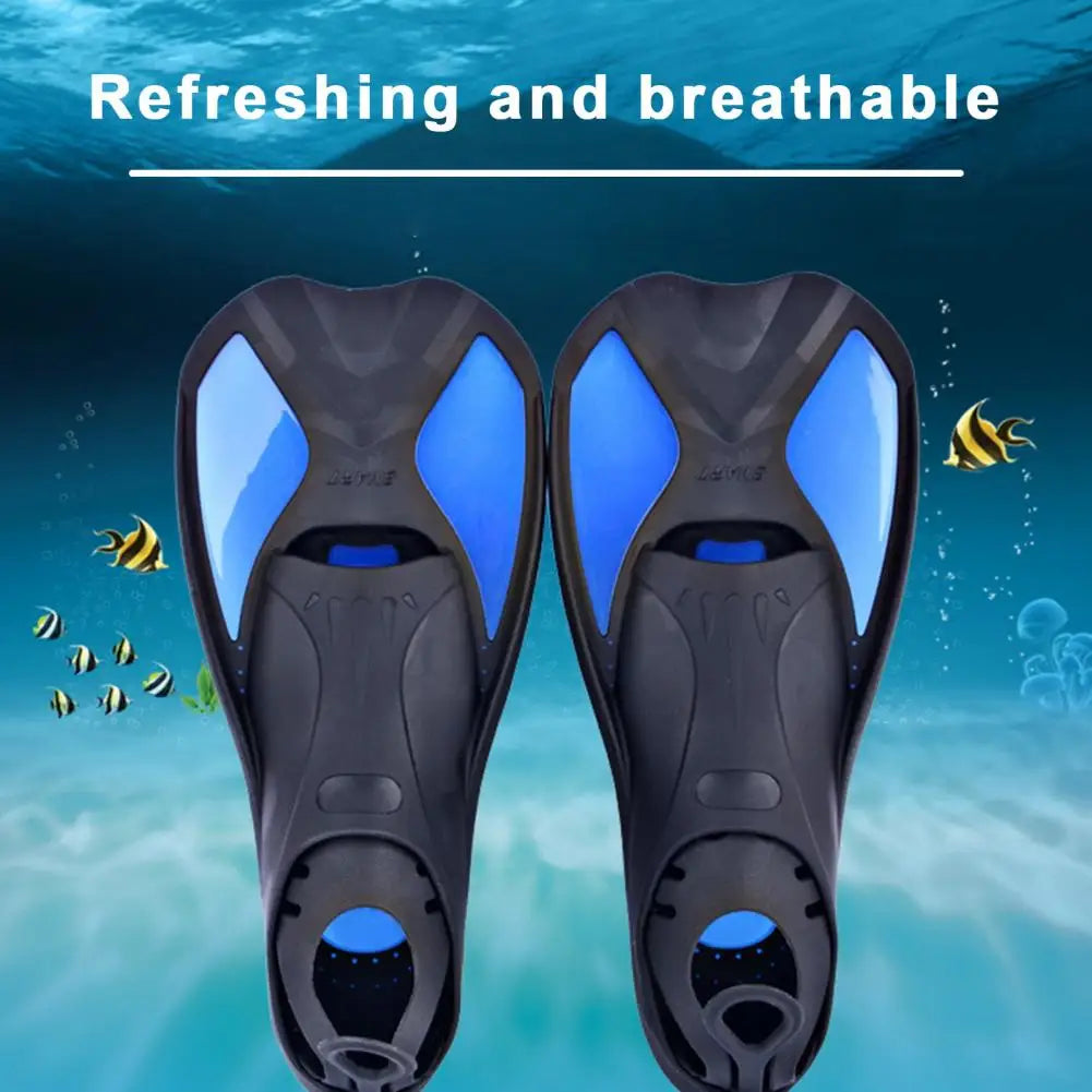 Diving Fins Swimming Training Fins Professional Snorkeling Flippers Short Blade Flippers Leg Strength Building Swimming Flippers