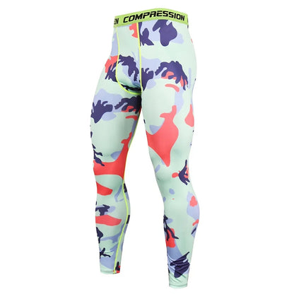 Men Camouflage Tights Man Fitness Compression Pants Quick-drying Rashguard Elastic Leggings for Gym Training