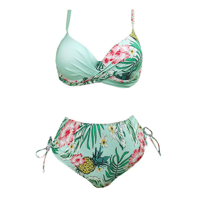 Women's High Waist Bikinis Summer Fashion Beachwear Swimsuit  Printed Biquini Brazilian Women Swim Suit