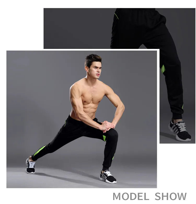 Men Running Sport Pants With Zipper Pockets Football Joggings Training Sweatpants Basketball Soccer Trousers workout pant Male