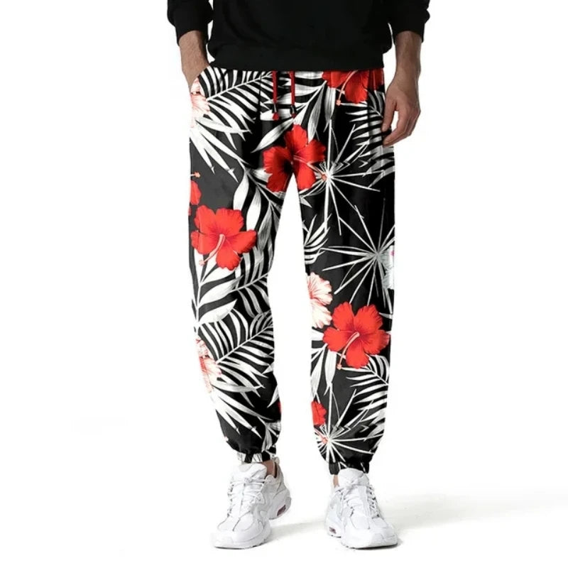 Stylish Floral Sweatpants 3D Print Vintage Man Joggers Gym Hiphop Pants Trousers Mens Casual Sports Jogging Harajuku Streetwear