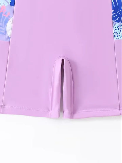 Purple Girls One Piece Swimsuit 6-12 Year Kids Swim Suit Teenage Children's Swimwear 2025 Sports Bathing Suits Surfing Bodysuit