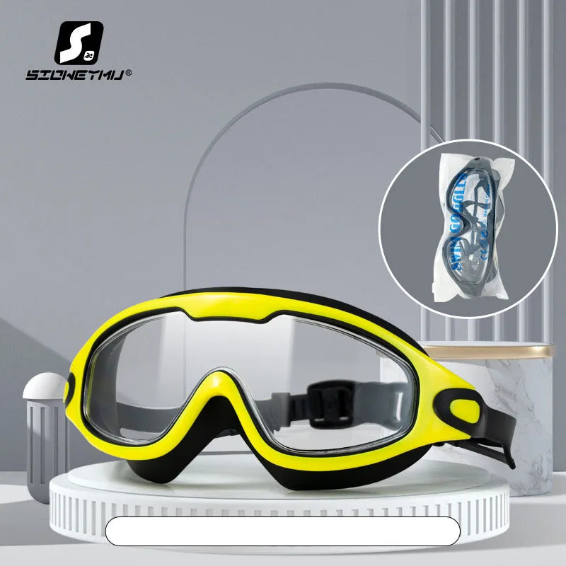 Swimming Glasses Adult Men and Women High-definition Waterproof  Anti-fog Swimming Goggles Flat Big Frame Swimming Goggles
