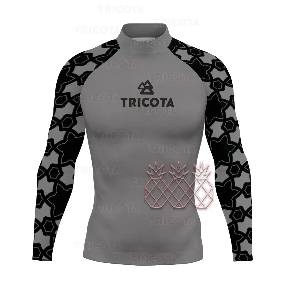 Men's Surfing Tops Swimming Diving T-Shirts Tight Long Sleeve Rash Guard Swimwear UV Protection Surfing Clothing Beach Floatsuit