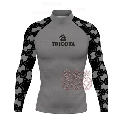 Men's Surfing Tops Swimming Diving T-Shirts Tight Long Sleeve Rash Guard Swimwear UV Protection Surfing Clothing Beach Floatsuit