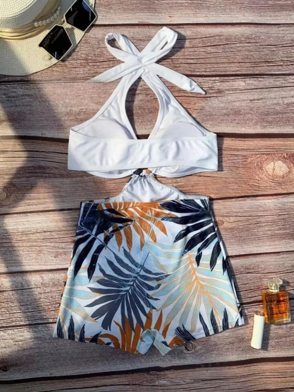 Halter Swimsuit One Piece Swimwear Women Ring Linked Monokini Bathers Bathing Swimming Swim Suit Female Beachwear