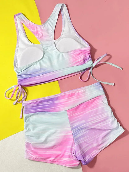 Tie Dye Female Swimsuit High Waist Bikini Women Swimwear Two-pieces Bikini Set Yoga Bikinis Bathing Suit Swim Sport Wear