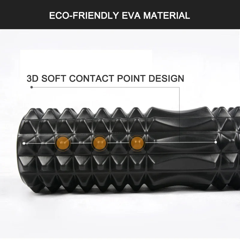 Full Body Muscle Relaxation Yoga Equipment Foam Rollers Wolf Tooth Stick Back Wheel Barrel Massage Tools