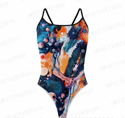 Love The Pain  Marble Design One Piece Swimsuit Women Swimwear Monokini Summer Beach Bathing Suit Race Printing Swimsuit