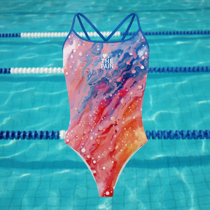 Love The Pain Women's One Piece Swimsuit Professional Athletic Competition Training Quick Dry Sports Training Swimwear Chlorine resistant Australian Pool
