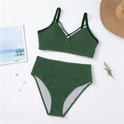 Plus Size XL-4XL Swimwear Women Backless two piece Swimsuit tankini Bikini
