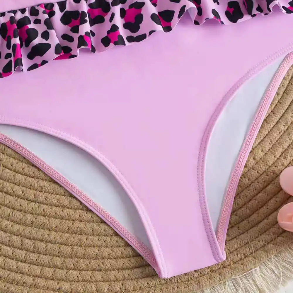 Padded Girls Swimsuit One Pieces Strappy Pink Swimwear Female Children's Bathers Bathing Swimming Swim Suit Beachwear