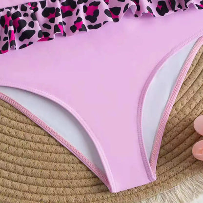Padded Girls Swimsuit One Pieces Strappy Pink Swimwear Female Children's Bathers Bathing Swimming Swim Suit Beachwear
