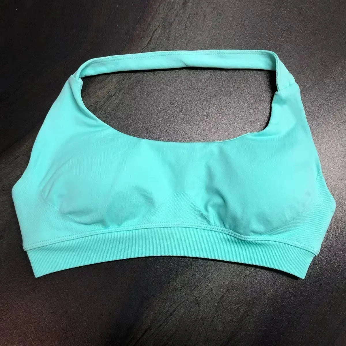 Halter Sports Bra for Women Neck Strap Bra Seamless Open Back Top Medium Support Gym Crop Top Stretchy Sportswear