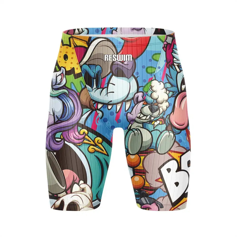 Men's Jammers Swimwear Athletic Training Swimsuit Swim Tights Shorts Swimming Trunks Beach UV Pants Breathable Bathing Suit