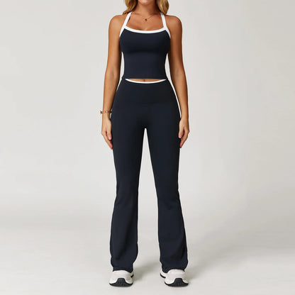2PCS Women Tracksuit Yoga Set Nude Workout Sets Gym Clothes Push Up Fitness Running Sportwear Sport Bra Leggings Suit