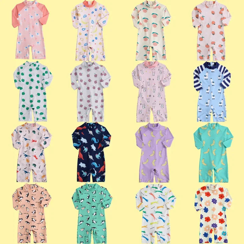 Children's One-Piece Swimsuit Quick-Drying Beachwear for Boys And Girls Baby Swimwear Sun Protection Hot Spring Swimming Costume