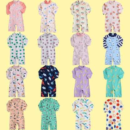Children's One-Piece Swimsuit Quick-Drying Beachwear for Boys And Girls Baby Swimwear Sun Protection Hot Spring Swimming Costume