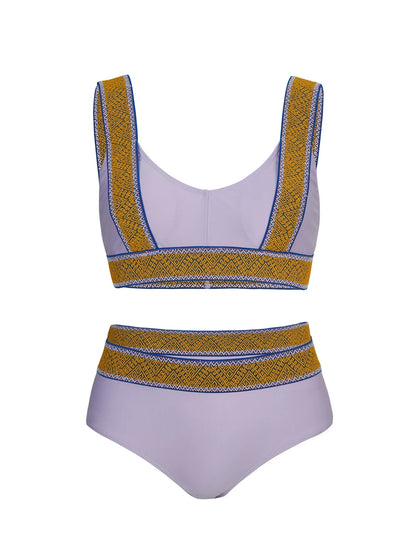 Large Plus Size Bikini Two Piece High Waist Swimsuit Women Swimwear Female Bathing Suit Beachwear Swimming