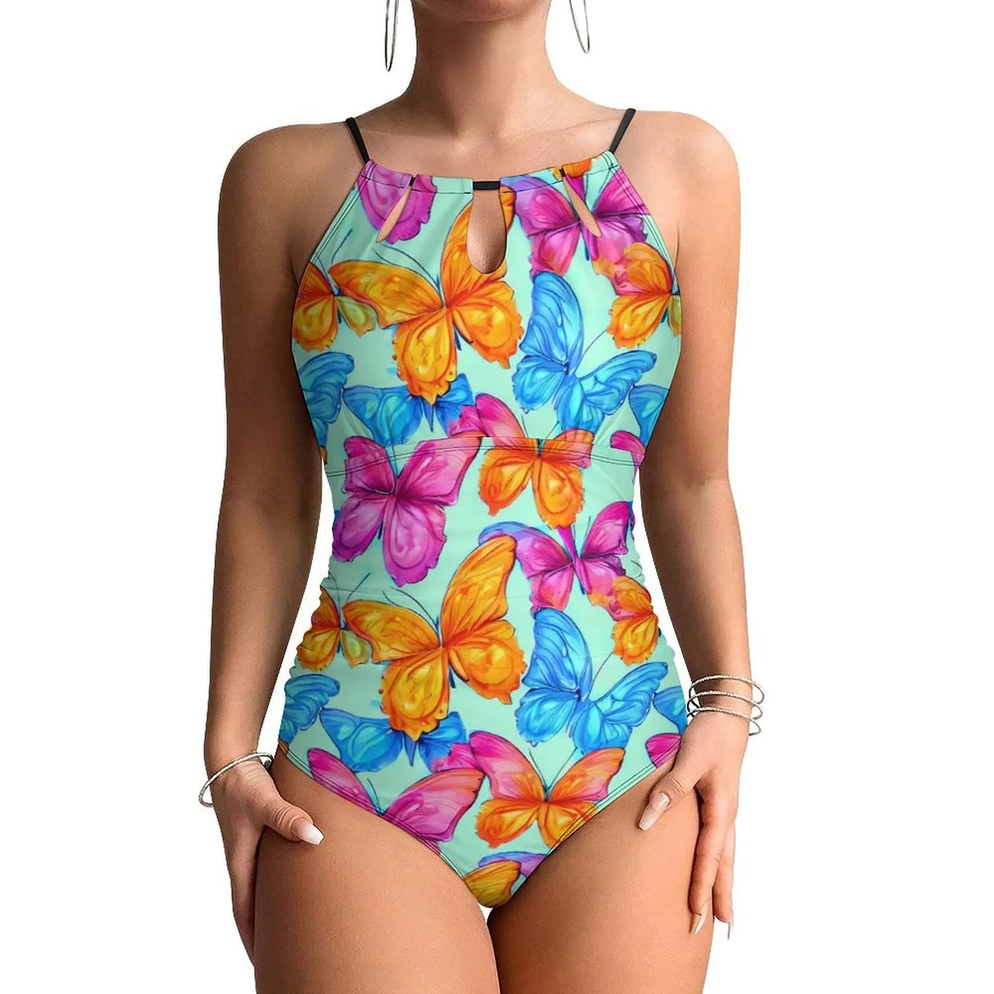 Blue Butterfly Swimsuit Cute Animal Push Up Swimwear One Piece Beach Bathing Suits Swimsuits Sexy Design Beachwear Plus Size XXL