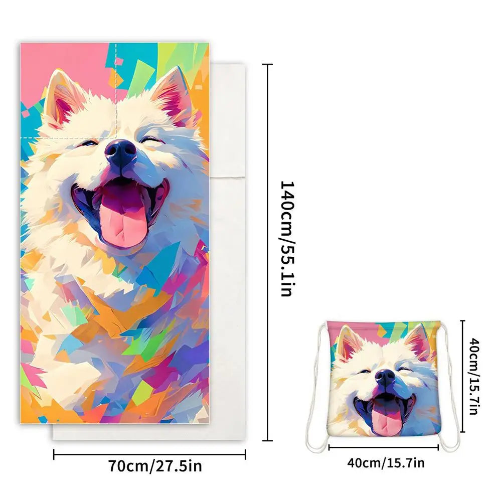 Microfiber Extra Large Lightweight Sand 2 in 1 Beach Towel Foldable Into Storage Bag 140x70cm Towel Travel Swimming