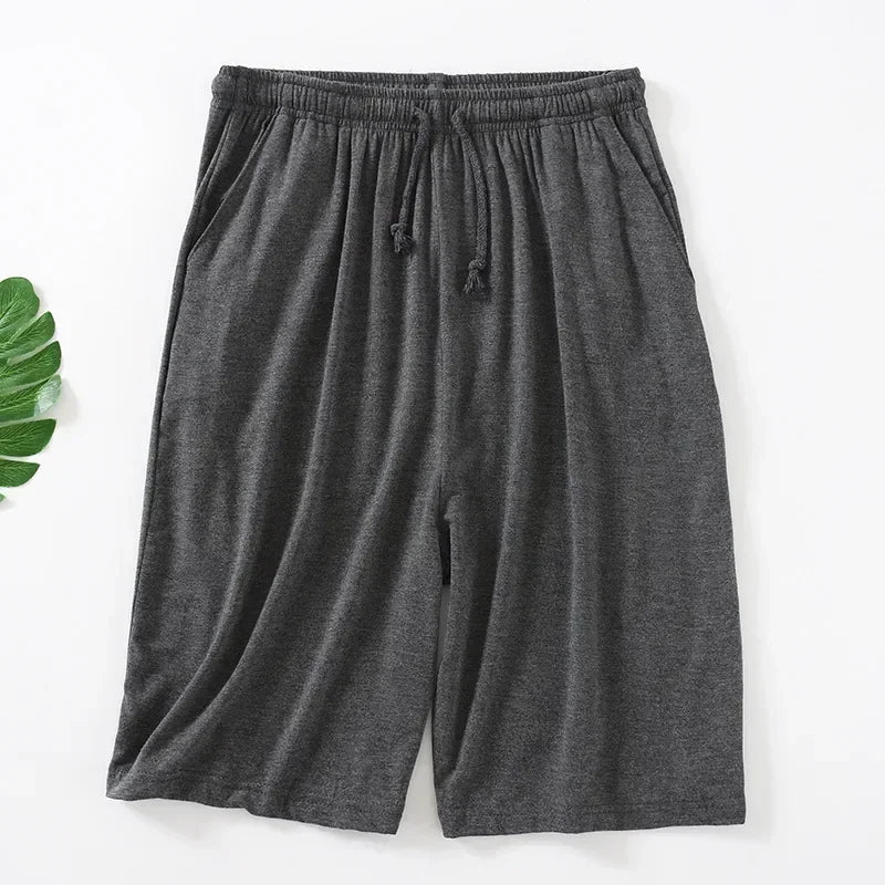 Plus Size 7XL 8XL Casual Sleep Shorts for Men Casual Modal Men's Pajamas Shorts Summer Soft Five Points Cotton Beach Shorts Male