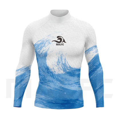 MALFC Rash guard for men Surfing Clothes Swimsuit Surf Wear UPF 50 Water Sport Long Sleeve T-shirt Swimwear