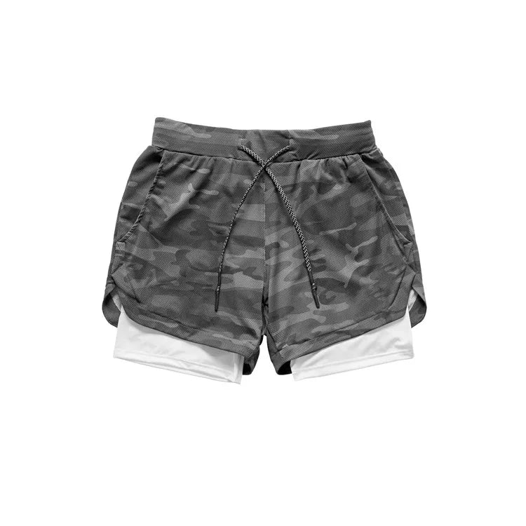 Running Shorts Men 2 In 1 Quick Dry Gym Shorts Double Deck Training Short Pants Fitness Workout Sport Jogging Summer Men Shorts