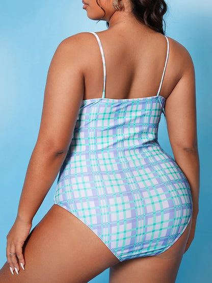 Large Plus Size Swimsuit Women One Piece Strappy Hollow Swimwear Female Bathers Bathing Swimming Swim Suit Beachwear