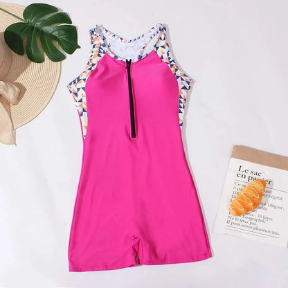 One Piece Swimsuit Closed Women's Swimwear Sports Swimming Wear Bodysuit Beach Bathing Suit Beachwear Pool Bather