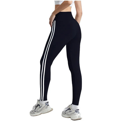Side Lines Yoga Legging High Waisted Leggings for Women Buttery Smooth Soft Women Solid Yoga Stretchy Gym Tight Stripe