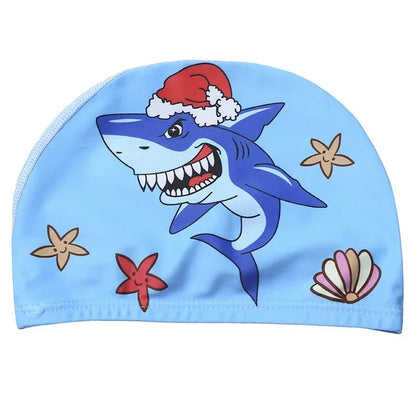 Elastic Fabric Cute Cartoon Swimming Cap for Children Long Hair Lovely Kids Protect Ears Swim Pool Hat for Boys Girls Swim Hat