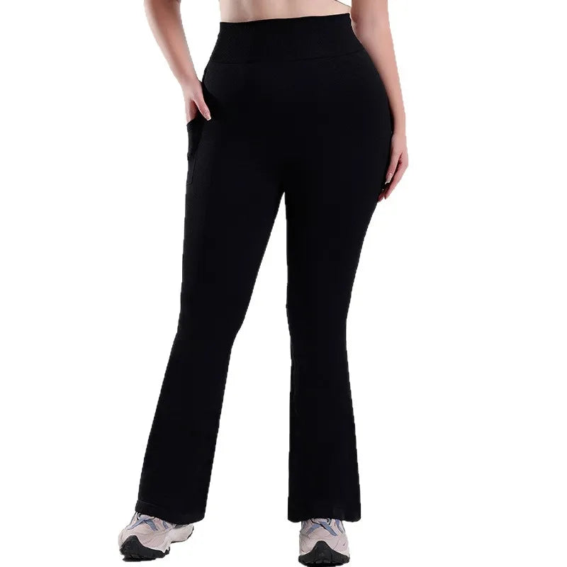 XL-4XL Plus Size Women's Super Soft High Waisted Flare Pants, Leggings Tummy Control Soft Bootleg Bell Bottoms Running