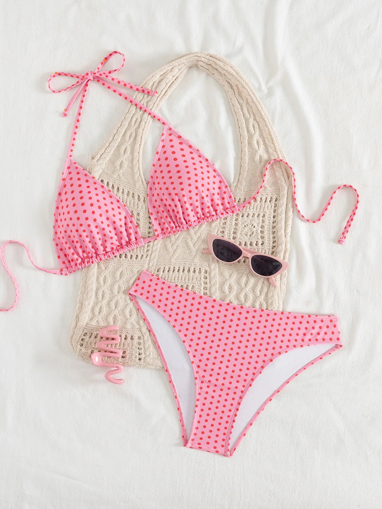 Bikini's Multi Color Choice Bathing Suit Women Dot Cheetah Print Split Swimsuit Backless Lace Up Beachwear Fashion Holiday Bikini Set Summer