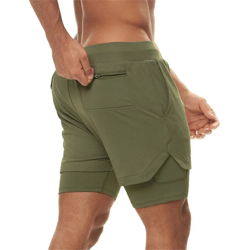 M-5XL  Jogger Shorts Oversized Men 2 In 1 Short Pant Gyms Fitness Built-in Pocket Quick Dry Running Shorts Man Athletic Shorts