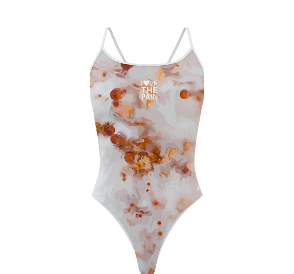 Black & White Design Love The Pain Women Swimsuit One-piece Swimwear Functional Training Swimsuit