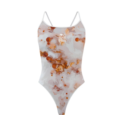 Black & White Design Love The Pain Women Swimsuit One-piece Swimwear Functional Training Swimsuit