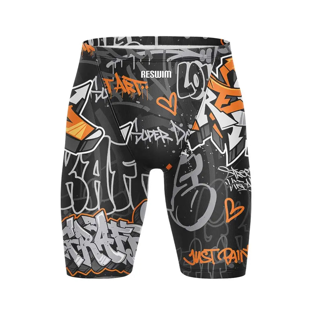 Men's Jammers Swimwear Athletic Training Swimsuit Swim Tights Shorts Swimming Trunks Beach UV Pants Breathable Bathing Suit
