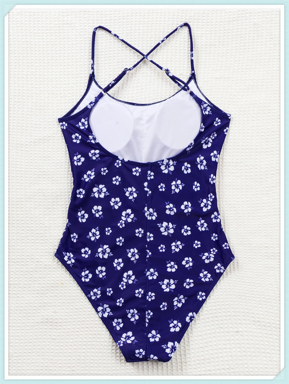 Straped Criss Back One Piece Swimsuit Vintage Swimwear Women Floral Print Bathing Suit Female Front Fold Beachwear Bodysuit