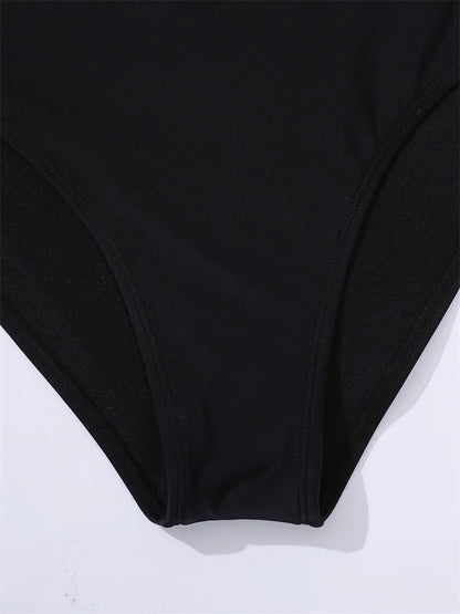 Solid Strapped Bikini Set Push UP Hollow Swimsuit Women Swimwear Biquinis High Waist Backless Bathing Suit