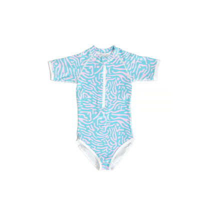 Toddler Girls Swimwear Summer Baby Rash Guard Long Sleeve Swimsuit Boys Bathing One-Piece Kids Clothes