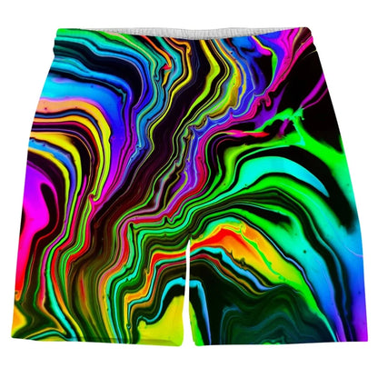 Colorful Graffiti 3D Printed Surfing Board Shorts Cool Summer Street Swim Trunks For Men Kids Travel Beach Shorts