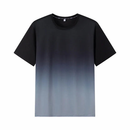 Men's Gradient T-shirt Plus Size 7XL 110-175KG Loose Short Sleeve Tees Men Fashion Round Collar Leisure Oversized Tops
