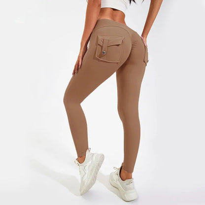 Gym Leggings Women Pocket Bum High Waist Yoga Pants Shorts Tights Scrunch Booty Workout Legging Naked Active Wear