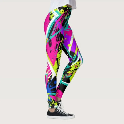 Women graffiti print Gym Yoga Pants Sports Clothes Stretchy High Waist Push Athletic Exercise Fitness Leggings Activewear Pants